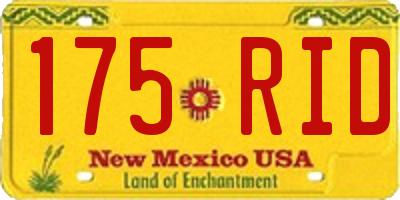 NM license plate 175RID