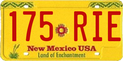 NM license plate 175RIE