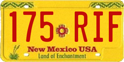 NM license plate 175RIF