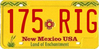 NM license plate 175RIG