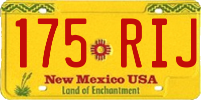 NM license plate 175RIJ