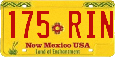 NM license plate 175RIN