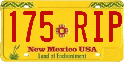 NM license plate 175RIP