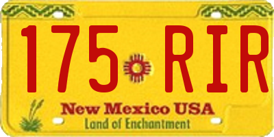NM license plate 175RIR