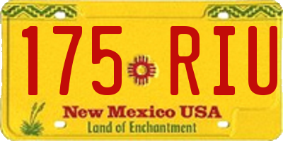 NM license plate 175RIU