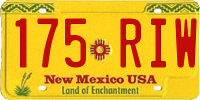 NM license plate 175RIW