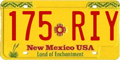 NM license plate 175RIY