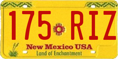 NM license plate 175RIZ