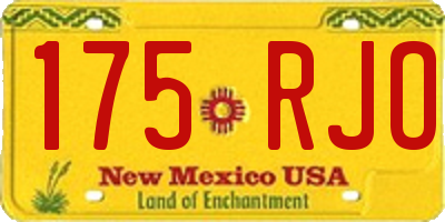 NM license plate 175RJO