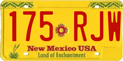 NM license plate 175RJW
