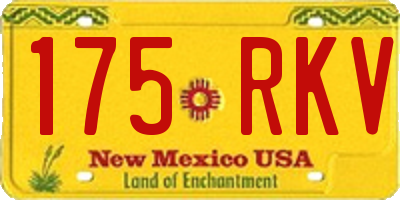 NM license plate 175RKV