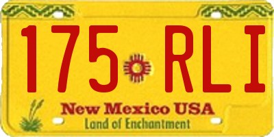 NM license plate 175RLI