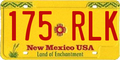 NM license plate 175RLK