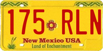 NM license plate 175RLN