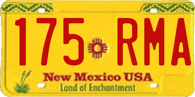 NM license plate 175RMA