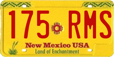 NM license plate 175RMS