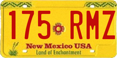 NM license plate 175RMZ
