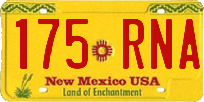 NM license plate 175RNA