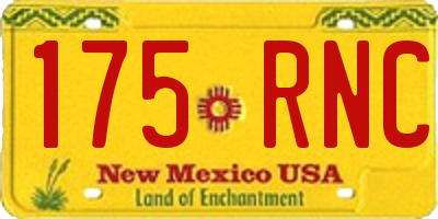 NM license plate 175RNC