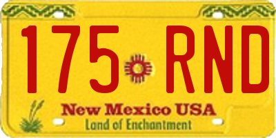 NM license plate 175RND