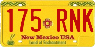 NM license plate 175RNK