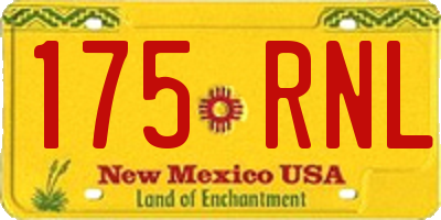 NM license plate 175RNL