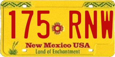 NM license plate 175RNW