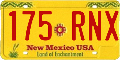 NM license plate 175RNX