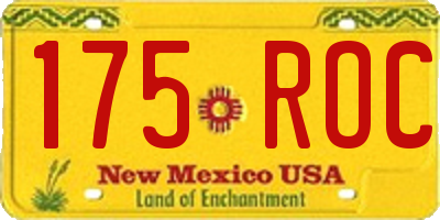 NM license plate 175ROC