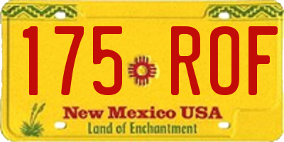 NM license plate 175ROF