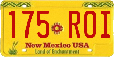 NM license plate 175ROI