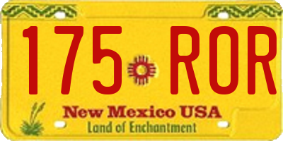 NM license plate 175ROR