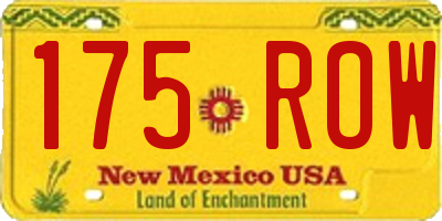 NM license plate 175ROW
