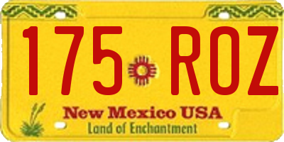 NM license plate 175ROZ
