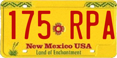 NM license plate 175RPA