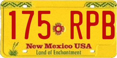 NM license plate 175RPB