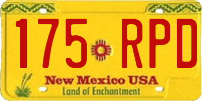 NM license plate 175RPD