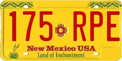 NM license plate 175RPE