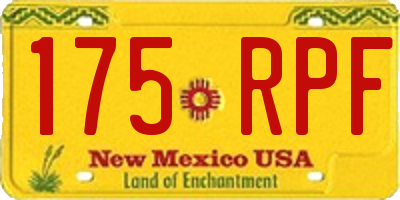 NM license plate 175RPF