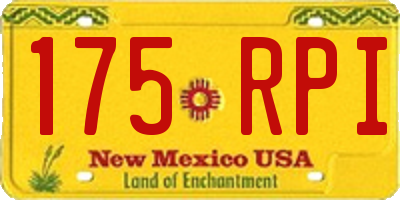 NM license plate 175RPI