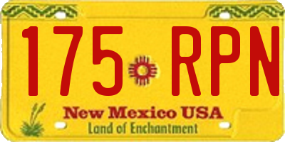 NM license plate 175RPN