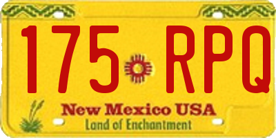 NM license plate 175RPQ