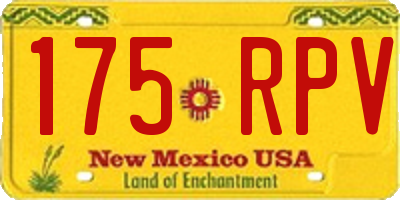 NM license plate 175RPV