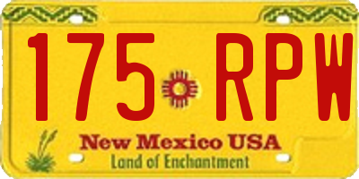 NM license plate 175RPW