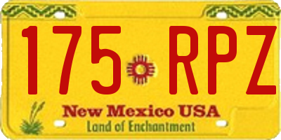 NM license plate 175RPZ