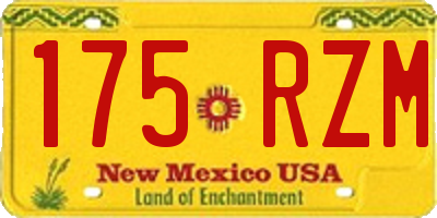 NM license plate 175RZM