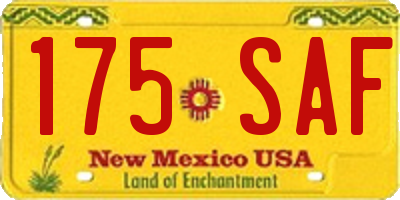 NM license plate 175SAF