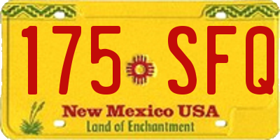 NM license plate 175SFQ