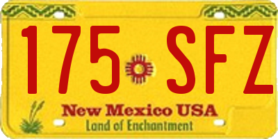 NM license plate 175SFZ