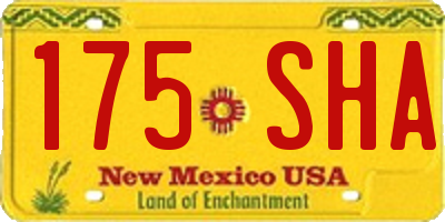 NM license plate 175SHA